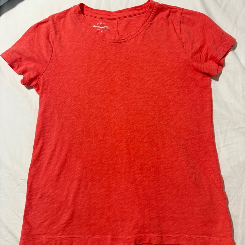 J. Crew hot pink girlfriend tee short sleeve